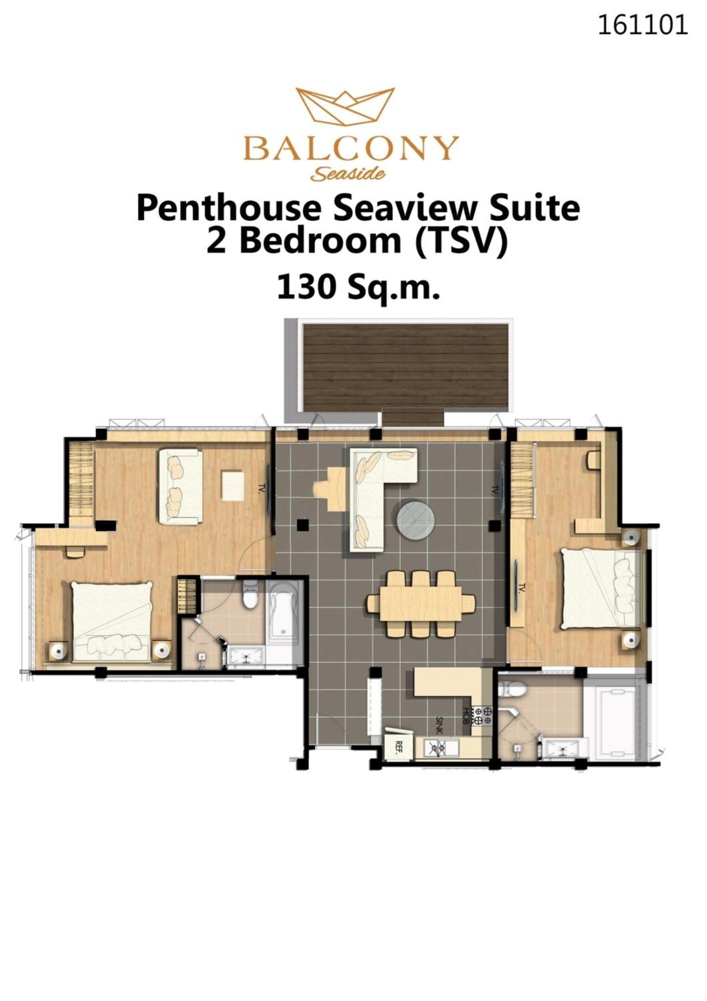 Balcony Seaside Sriracha & Serviced 5*