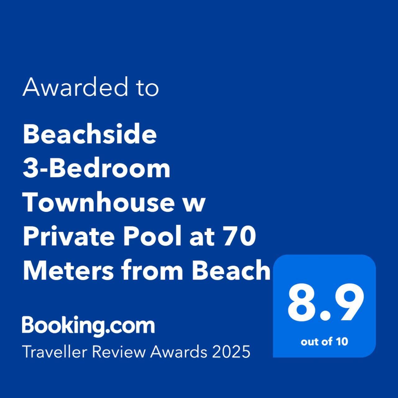 Beachside 3-bedroom Townhouse W Private Pool At 70 Meters From *