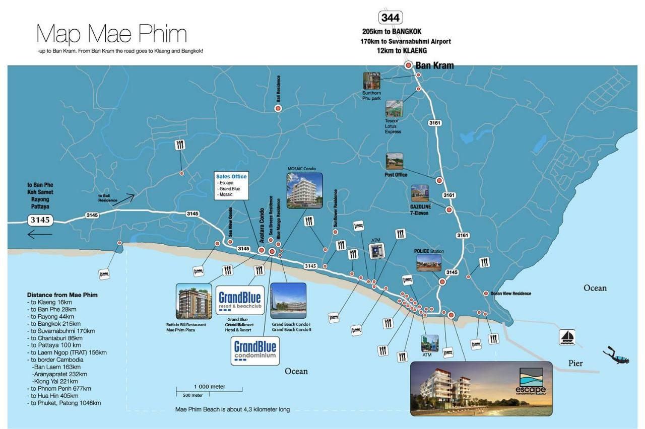 Apartment Grand Blue 509 Mea Phim Beach, Klaeng, Rayong, Thailand Mae Phim