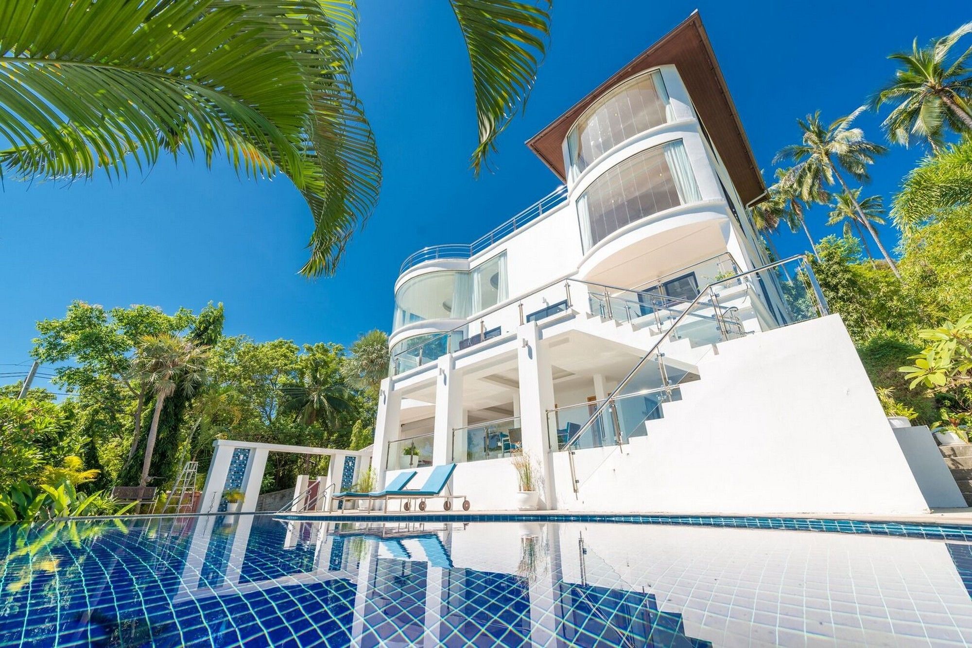 White Stone - Luxurious Sunset View 4 Bed Pool Villa Nathon