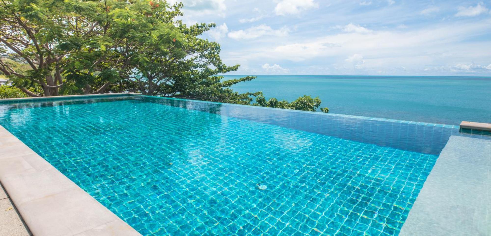 蓝星海边一线海景五卧室度假风别墅 Koh Samui