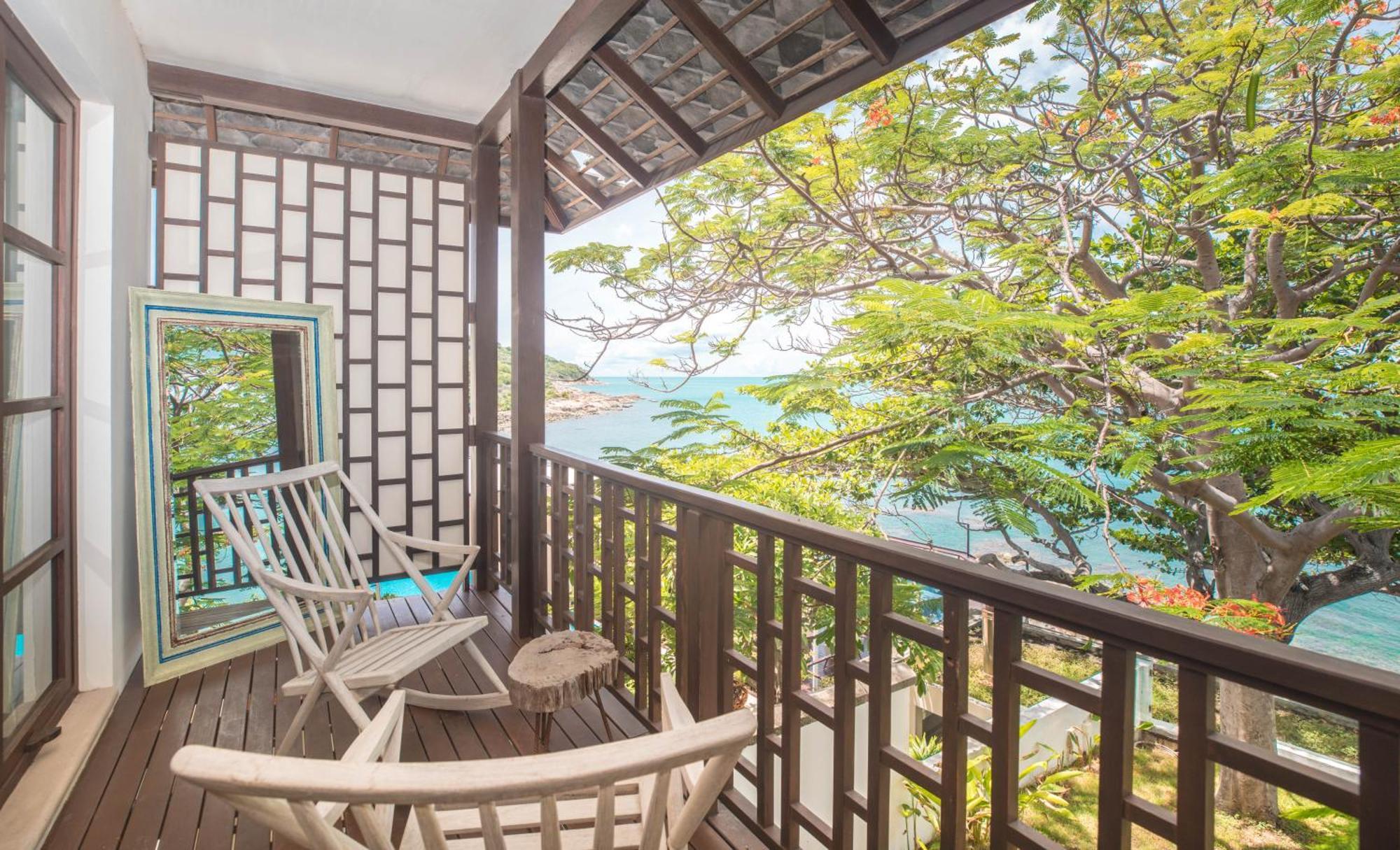 Villa 蓝星海边一线海景五卧室度假风别墅 Koh Samui