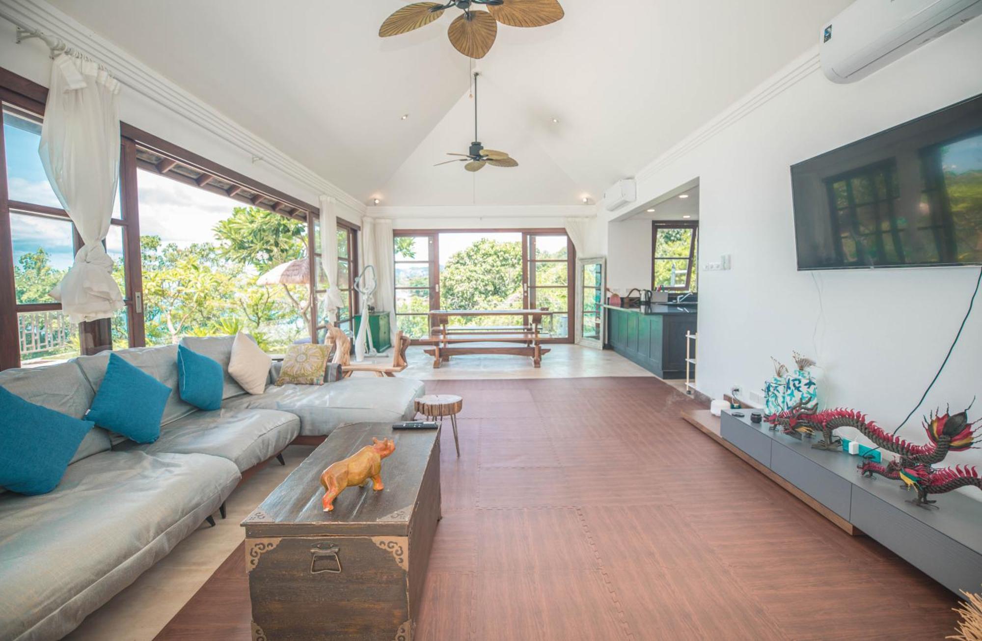 蓝星海边一线海景五卧室度假风别墅 * Koh Samui