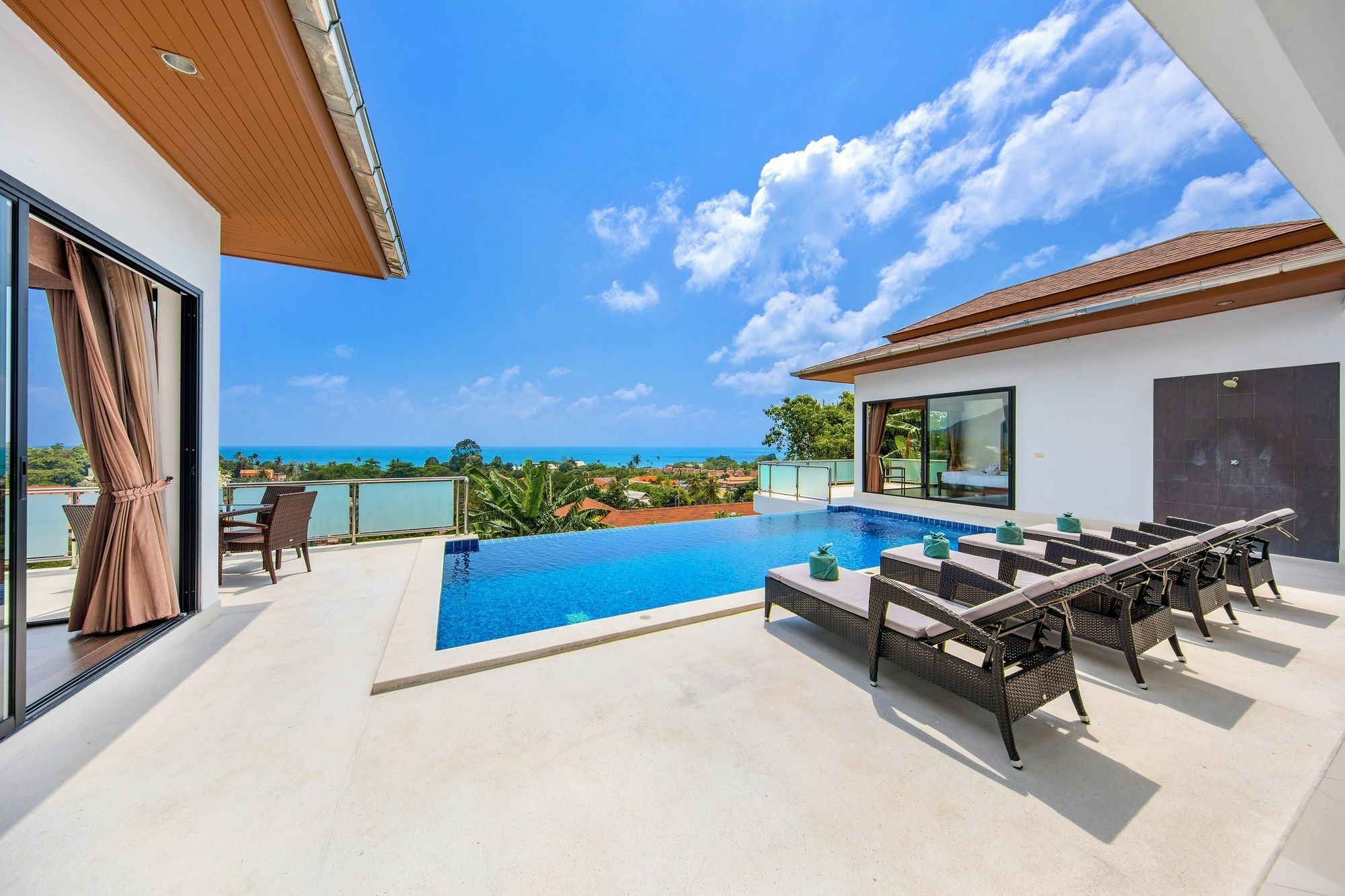 Sunny Banks - Modern Sea View 4 Bed Pool Villa Maret